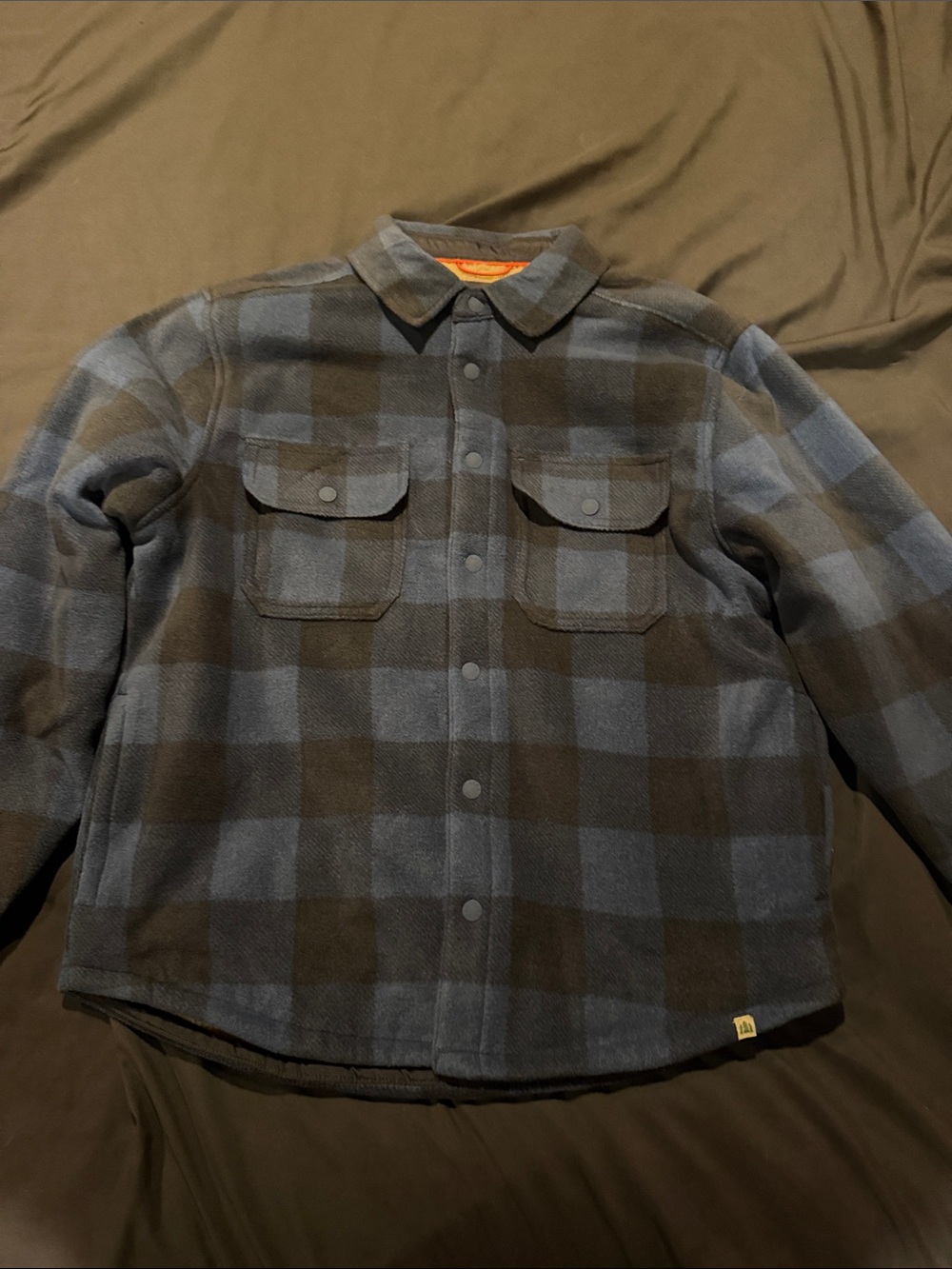 Men's Blue & Black Plaid Lightweight Shirt Jacket